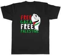 Shopagift Free Gaza Free Palestine Mens T-Shirt Fist Tee Black