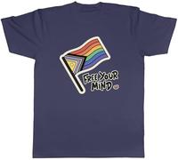Shopagift Free Your Mind Mens T-Shirt LGBTQ+ Gay Pride Rainbow Flag Tee