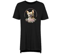 Shopagift French Bulldog Women's Nightie Pet Dog Lover Guardian Angel Night Shirt Black