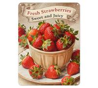 Shopagift Fresh Strawberries Sweet Metal Poster Wall Tin Sign Man Cave Shed Bar Bedroom Home Kitchen - A5