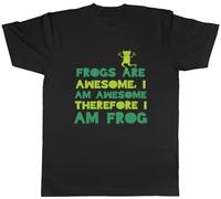 Shopagift Frogs are Awesome Mens T-Shirt I am Awesome Therefore I am Frog Tee Black
