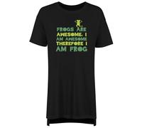 Shopagift Frogs are Awesome Women's Nightie I am Awesome Therefore I am Frog Night Shirt Black