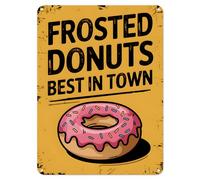 Shopagift Frosted Donuts Best in Town Metal Poster Wall Tin Sign Man Cave Shed Bar Bedroom Home Kitchen - A5