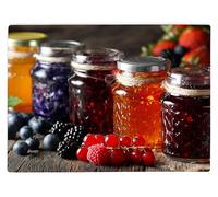 Shopagift Fruit Jam Jars Selection Glass Chopping Board Large Kitchen Worktop Saver 39cm x 28cm