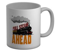 Shopagift Full Steam Ahead Model Train Railways Mug White 11oz Large Cup