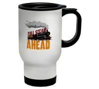 Shopagift Full Steam Ahead Model Train Railways Travel Mug 14oz Cup