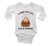 Shopagift Funny A Little Dim Sum Baby Grow Vest Bodysuit A Lot of Happiness Dumplings Boys Girls L/S