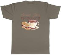 Shopagift Funny Afternoon Tea Scones Jam and a Spot of Tea Mens T-Shirt Tee Grey