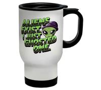 Shopagift Funny Aliens Exist. I Just Ghosted One UFO Space Travel Mug Stainless Steel 14oz Cup