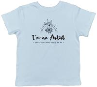 Shopagift Funny Artist Kids T-Shirt Rules Don't Apply to Me Childrens Tee Gift Light Blue