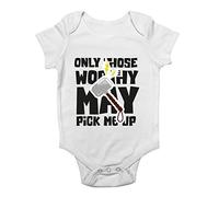 Shopagift Funny Baby Vest Only Those Worthy May Pick me up Bodysuit Gift White
