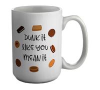 Shopagift Funny Biscuit Lover Mug Dunk it Like You Mean It White 15oz Large Ceramic Cup