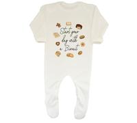 Shopagift Funny Biscuits Baby Grow Romper Suit Start Your Day with a Biscuit Tea Coffee Break Boys Girls
