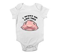 Shopagift Funny Blobfish Baby Vest I Woke up Like This Bodysuit Gift White