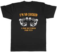 Shopagift Funny Bodybuilding Mens T-Shirt I'm So Jacked Muscles Gym Tee Gift Black