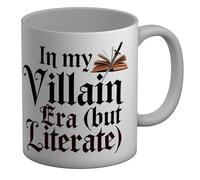 Shopagift Funny Book Lover in My Villain Era But Literate Mug White 11oz Large Ceramic Cup