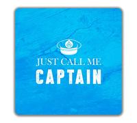 Shopagift Funny Captain 2 Pack Coasters Just Call me Captain Gift for Boat Lover Cruise Ship - 9cm x 9cm