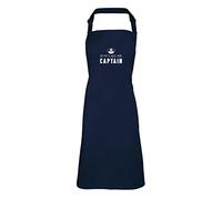 Shopagift Funny Captain Apron Mens Womens Cooking BBQ Chef DIY Cook Gift for Boat Lover Cruise Ship - Navy