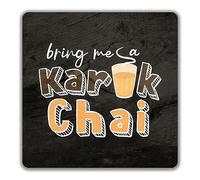 Shopagift Funny Chai Tea 2 Pack Coasters Bring me a Karak Chai Gift - 9cm x 9cm