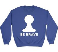 Shopagift Funny Chess Kids Sweatshirt Chess Checkers Be Brave Gift Jumper Blue