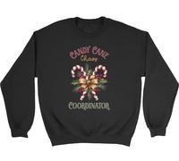 Shopagift Funny Christmas Kids Sweatshirt Candy Cane Chaos Coordinator Jumper Boys Girls Black