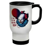 Shopagift Funny Clown Travel Mug If You See me Smiling - Run Stainless Steel 14oz Cup