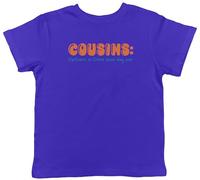 Shopagift Funny Cousins Kids T-Shirt Partners in Crime Since Day One Childrens Tee Boys Girls Blue