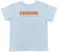 Shopagift Funny Cousins Kids T-Shirt Partners in Crime Since Day One Childrens Tee Boys Girls Light Blue