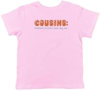 Shopagift Funny Cousins Kids T-Shirt Partners in Crime Since Day One Childrens Tee Boys Girls Light Pink