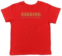 Shopagift Funny Cousins Kids T-Shirt Partners in Crime Since Day One Childrens Tee Boys Girls Red