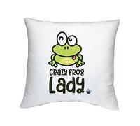 Shopagift Funny Crazy Frog Lady Cushion Cover Toad Tadpole Gift - 40cm x 40cm