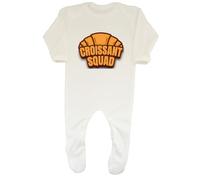 Shopagift Funny Croissant Day Baby Grow Romper Suit Croissant Squad Love Baked Goods Baker Boys Girls White