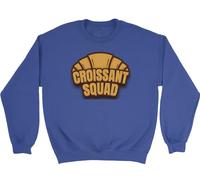 Shopagift Funny Croissant Day Kids Sweatshirt Croissant Squad Love Baked Goods Baker Jumper Boys Girls Blue