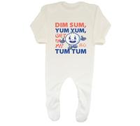Shopagift Funny Dim Sum Yum Yum Baby Grow Romper Suit Get in My Tum Tum Dumplings Boys Girls White