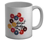 Shopagift Funny Donut Mug Donut Judge Me White 11oz Large Gift Ceramic Cup