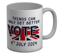 Shopagift Funny General Election Mug Things can only get Better White 11oz Large Ceramic Cup