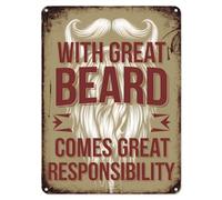 Shopagift Funny Great Beard Metal Poster Wall Tin Sign Man Cave Shed Bar Bedroom Home Kitchen - A5