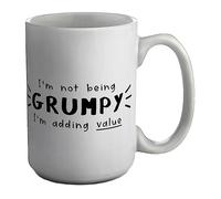 Shopagift Funny Grumpy Mug I'm Adding Value White 15oz Large Gift Ceramic Cup