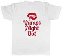 Shopagift Funny Halloween Mens T-Shirt Vamps Night Out Lips Vampire Tee Gift White