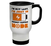 Shopagift Funny I'm Not Lazy Travel Mug I'm Just in Energy Saving Mode Stainless Steel 14oz Cup