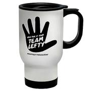 Shopagift Funny Left Hander Travel Mug High Five Left Handed Gift Stainless Steel 14oz Cup