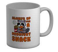Shopagift Funny Midnight Snack Mug Raccoon Foodie Snack Lover White 11oz Large Ceramic Cup