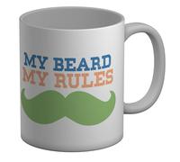 Shopagift Funny Movember Mug My Beard My Rules Funny Stubble Goatee White 11oz Large Ceramic Cup