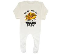 Shopagift Funny Nacho Baby Baby Sleepsuit Romper Do Not Kiss Me Boys Girls White