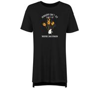 Shopagift Funny Penguins Can't Fly Women's Nightie I Can't Fly I am a Penguin Night Shirt Black