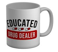Shopagift Funny Pharmacist Mug Educated Drug Dealer Pharmacy White 11oz Large Ceramic Cup