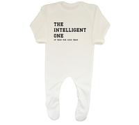 Shopagift Funny Pub Quiz Baby Grow Romper Suit The Intelligent One Boys Girls Gift White