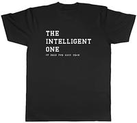 Shopagift Funny Pub Quiz Mens T-Shirt The Intelligent One Tee Gift Black