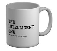 Shopagift Funny Pub Quiz Mug The Intelligent One White 11oz Large Gift Ceramic Cup