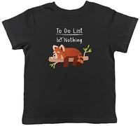 Shopagift Funny Red Panda Kids T-Shirt Lazy Sleeping Nothing Childrens Tee Gift